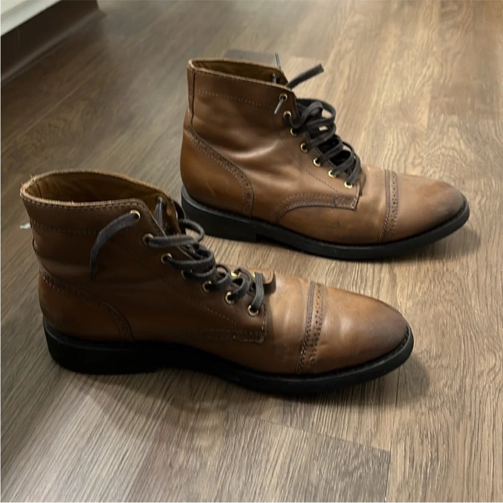 THURSDAY Men's Brown Leather Boots - Limited Edition Golden Brown - Picture 3 of 9